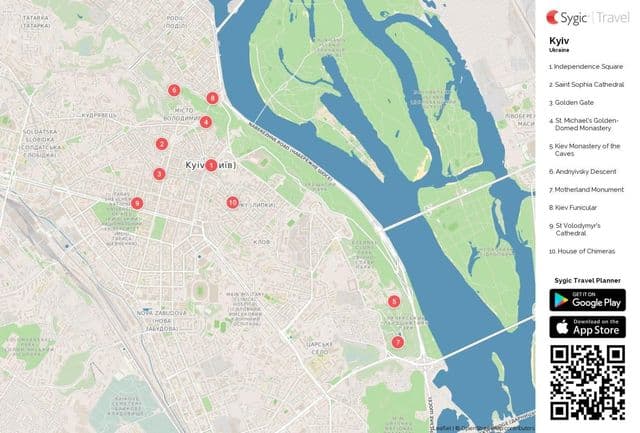 Mapa das paisagens de Kiev