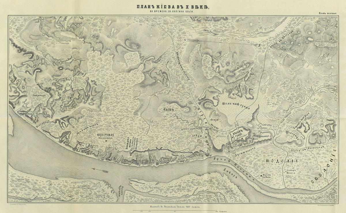 Mapa antigo de Kiev