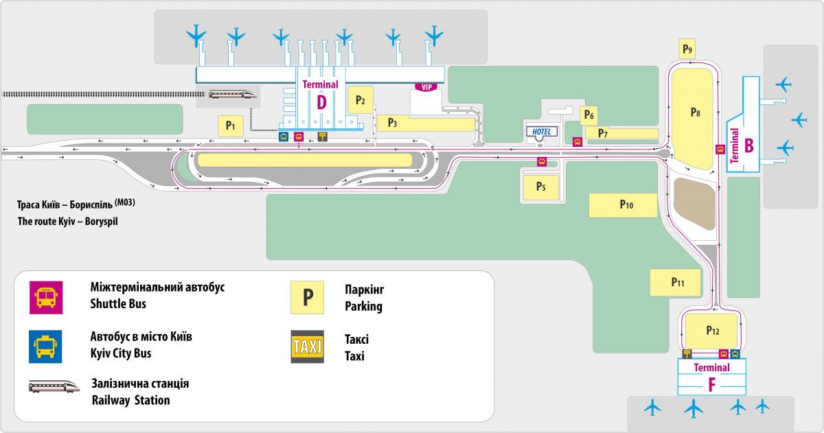 Mapa do terminal do aeroporto de Kiev